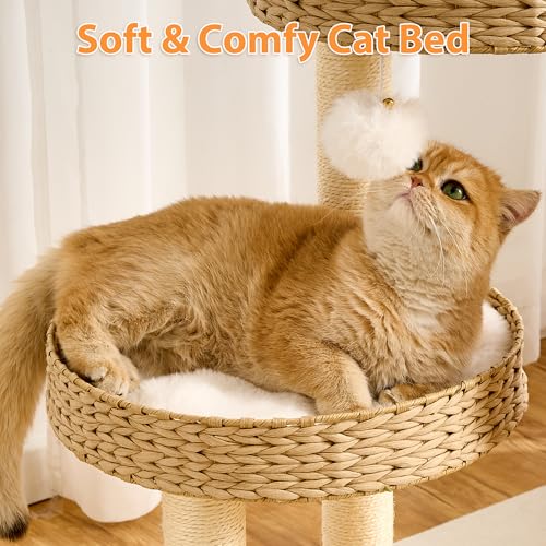 Torre para gatos pequeña moderna con poste rascador miniatura 2