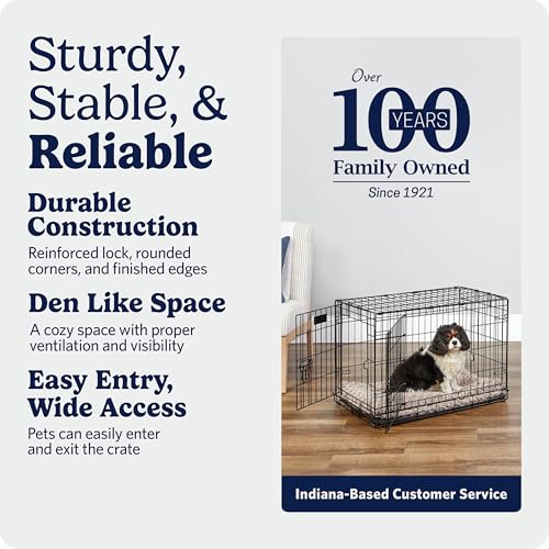 Image of MidWest Homes for Pets 30-Inch iCrate for Medium Breeds, 21-40 lbs, Double Door Folding Dog Crate with Divider Panel, Leak-Proof Tray & Secure Latches, Portable, Durable & Easy to Assemble