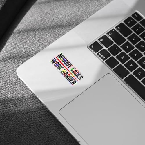 Image of 3 Pcs Nobody Cares Work Harder Sticker, Workout Gym Motivational Adulting is Hard Stickers, Truck Sarcastic Work Stickers - Vinyl Stickers for Water Bottles Laptop Phone Car (Hologram, 3 inch)