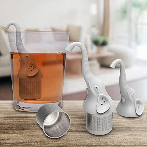 Tea Infuser, Andging Elephant Tea Infusers For Loose Tea, Extra Fine Mesh Silicone Handle Stainless Steel Tea Strainers For Loose Tea Or Herbal Tea, Tea Ball Tea Steeper For Loose Leaf Tea (Grey) #TOP5