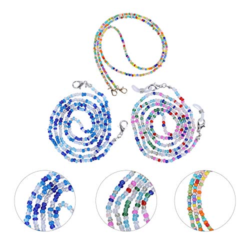 ABOOFAN 3 peças de corrente com contas para óculos de sol, cordão boêmio para óculos de sol, cordão