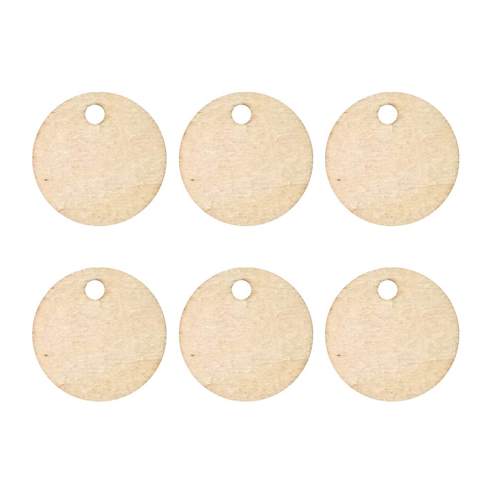 Housoutil 50 Pezzi Dischetti Legno Tondi con per Lavoretti Fai da Te Decorazioni Casa Scrapbooking Etichette Personalizzabili Superficie Liscia senza Sbavature