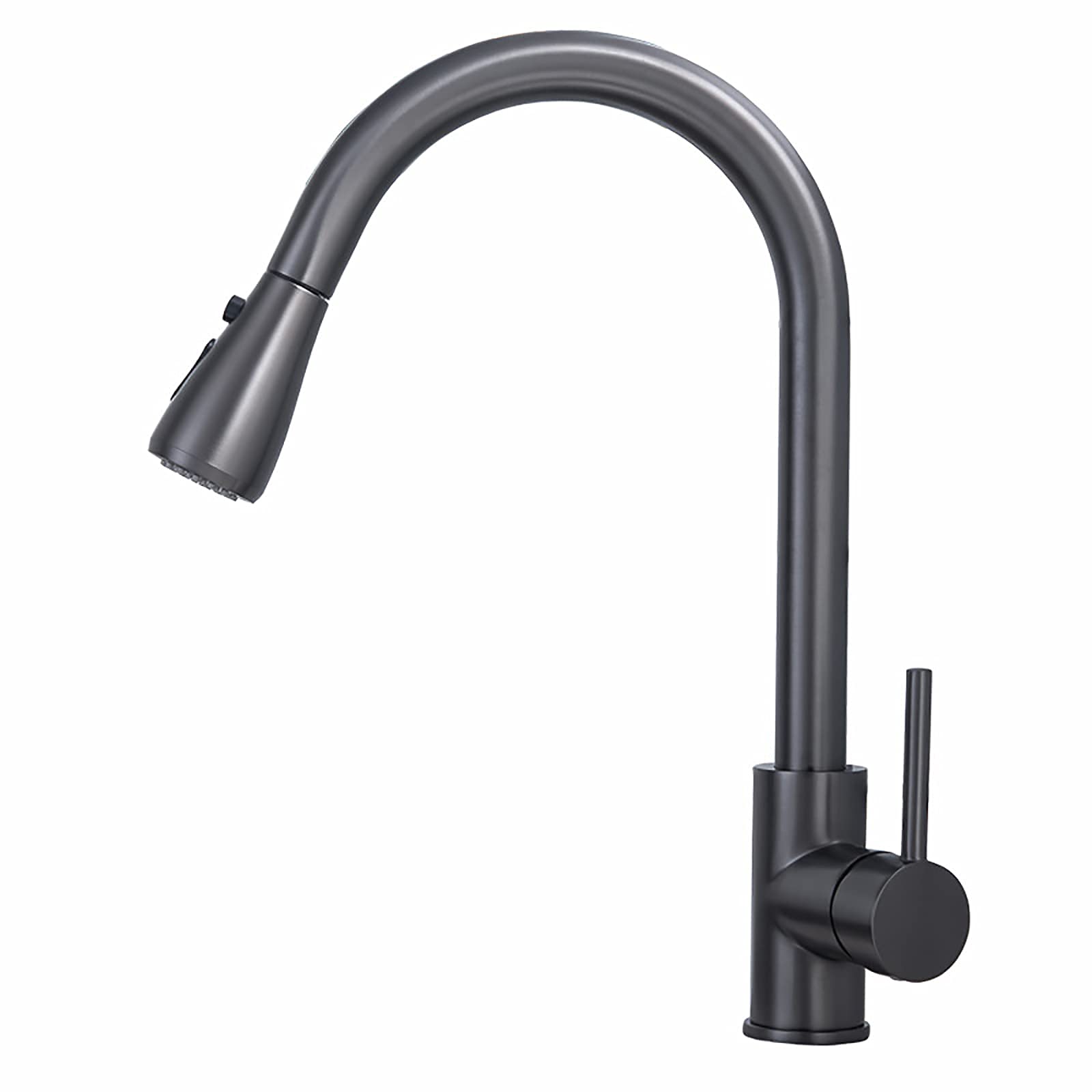 VDOQTLJT Kitchen Faucet with Pull Down Sprayer High Arc 360° Swivel Stretchable Sink Deck Mount Single Handle Tap(Gris)