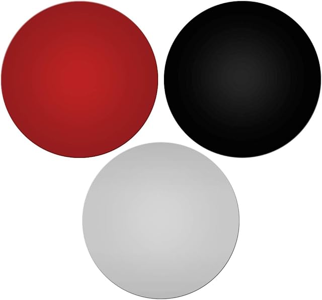 3 Pcs Silicone Microwave Mat, AIFUDA 11.8 Inch Round Non-Stick Microwave Turntable Pad, Oven Mat, Heat Resistant Pad, Pot Holder - Red, Black, Gray