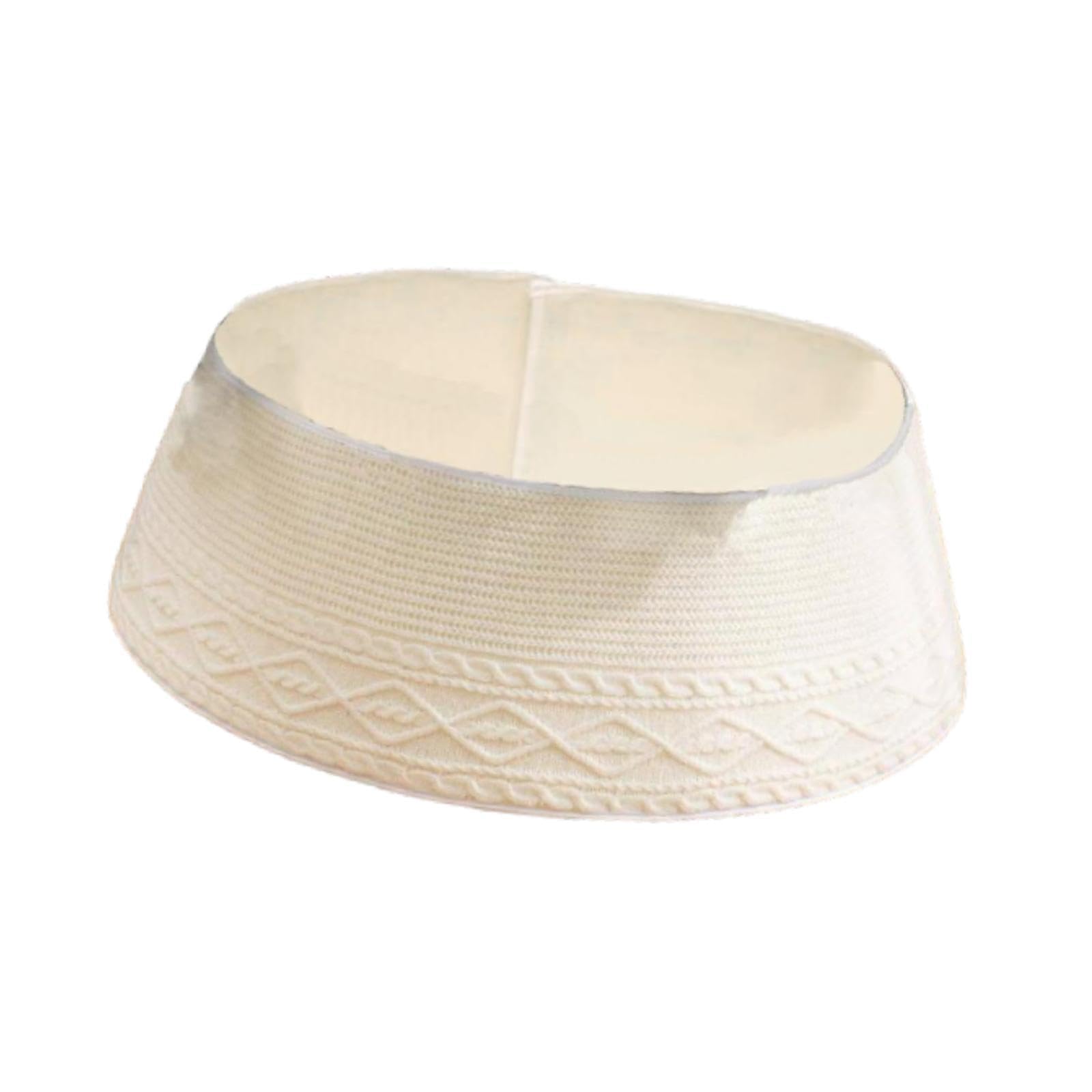 Jupe de Sapin de Noël Tricotée Style Champêtre avec Base Décorative Ronde pour Habillage de Pied