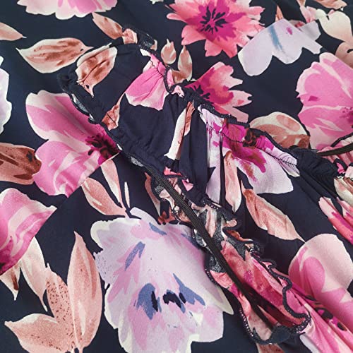 Image of OSTOO Women's 2026 Summer Boho Floral Print Tiered Casual Flowy Long Maxi Dress