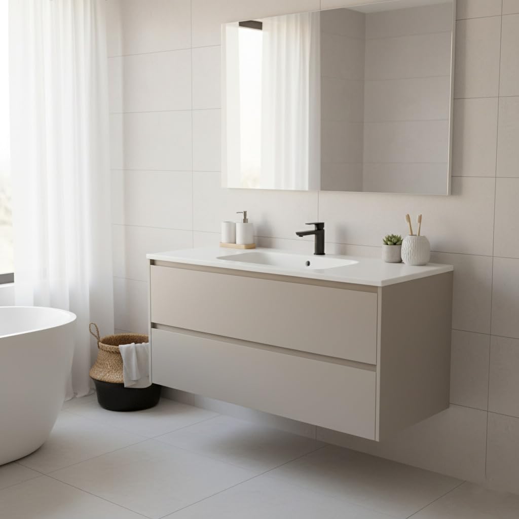 BRICOZONE Lavabo Da Incasso Rettangolare In Ceramica Bianca Lucida Cm Installazione Sopra O Sottopiano Design Moderno Con Foro Monoforo E Troppopieno Per Bagni Eleganti E Top Su Misura (71 x 46 Cm)