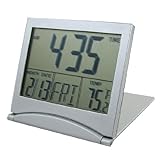 Foldable Desktop Tabletop Calendar Temperature Digital Alarm Clock