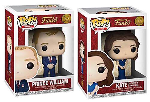 Funko Pop: Royal Family-Prince William Collectible Figure,and Royal Family-Duchess of Cambridge Kate Collectible Figure Bundle. Including Blizy Keychain.