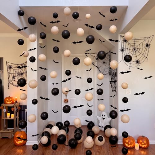 Kit décoration flottante Halloween Gejoy 120 ballons et chauves-souris pour fête
