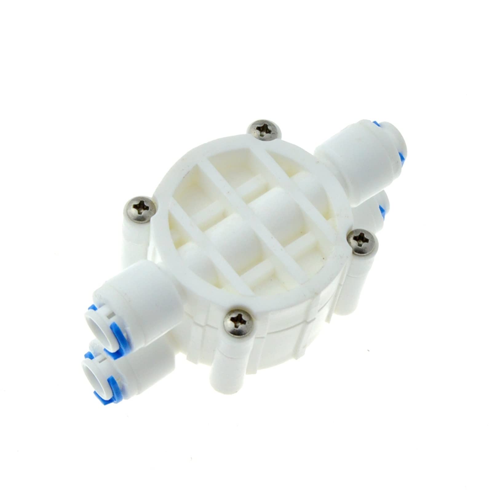 FIDEMM Válvula de ósmosis inversa de 4 vías 1/4 quot; Manguera OD de conexión rápida, válvula de diafragma for purificador de Agua, dispensador de Agua Pura, 1 Uds.