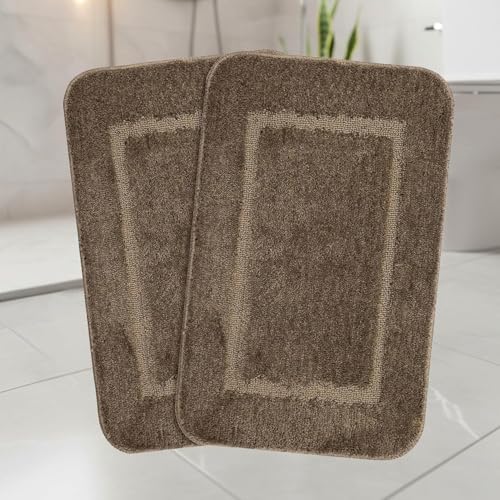 Image of Saral Home - Good Morning Mat, Soft, Anti-Skid, Washable, Water Absorbent, Quick Drying, All time usable Bathmat /Doormat /Runner. Slip-Resistant Backing for Everyday Safety.(Beige. 50X70-2PC)