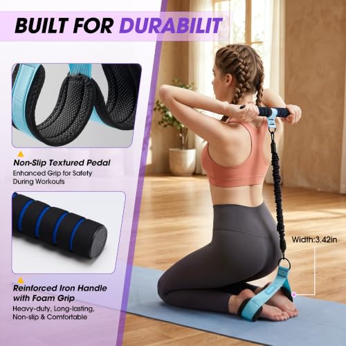 Image of Upgraded Pedal Resistance Band with Handle, 3-Tube Adjustable for Workout