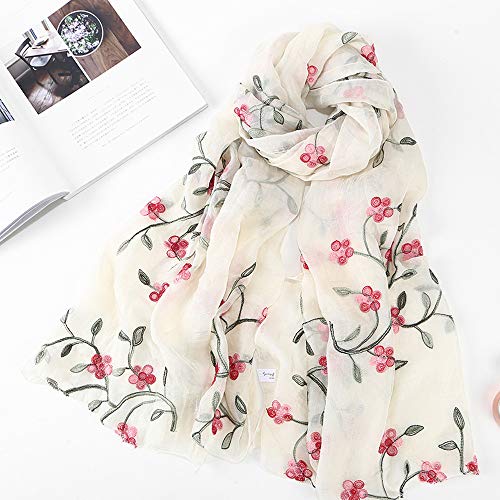 Lightweight Scarves Fashion Flowers Print Women Cotton Wrap Long Scarf Head Muffler Elegan Shawl Sunscreen Gift3