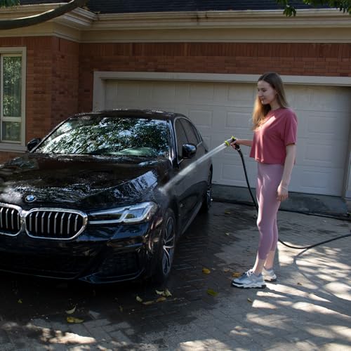 Fevone Kink Free Garden Hose 75 ft, All Weather Flexible, Heavy-Duty & Durable, Solid Brass Fittings, Leak-Free Connection