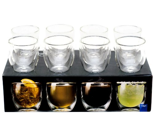 Moderna Artisan Series Double Wall 8 Oz Beverage Glasses - Set Of 8 Drinking Glasses #TOP5