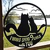 Realsteel 9 lives together cats valentines day sign gift for cat lovers outdoor wall decoration gift for husband or wife  urban country home decor
