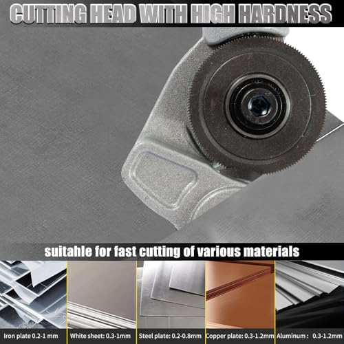 Electric Drill Plate Cutter Attachment,Electric Drill Shears Attachment Cutter Nibbler for Cutting Flat Iron, Steel,Copper, Aluminum Sheets 0.03 Inches thick or Less (6 pack) - Thumbnail 7