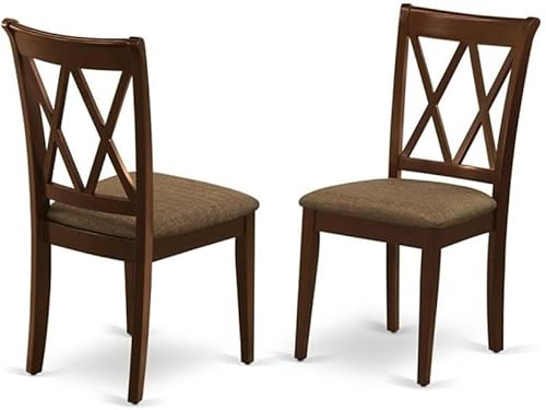 Miniatura 4 de East West Furniture DLCL3-MAH-C - Juego de mesa de comedor de 3 piezas para espacios pequeños que contiene una mesa de comedor redonda con gotas y 2