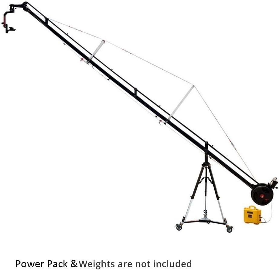 PROAIMFly 22' Jib Crane Package w/Pan-Tilt Head, Stand & Dolly for Cinema Camera & Gimbals. Different Shoot Lengths, Precise Controlled Moves. Wide Aerial Shots, Cables Prevent Wobble (P-FLY-22-PP)
