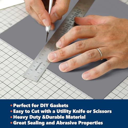 Image of WochiTV Gray Silicone Rubber Sheet, 12 inch Wide x 1 /8 inch Thick x 12 inch Long High Temperature Rsistant Rubber Mat for DIY Gaskets Material, Pads, Sealing, Cushion, Microwave Oven Protection