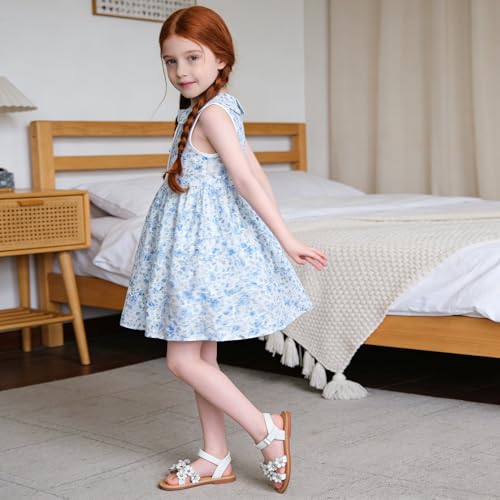 Image of Flaryzone Girls Sandals Open Toe Summer Flats Dress Sandals Shoes Toddler /Little Kid