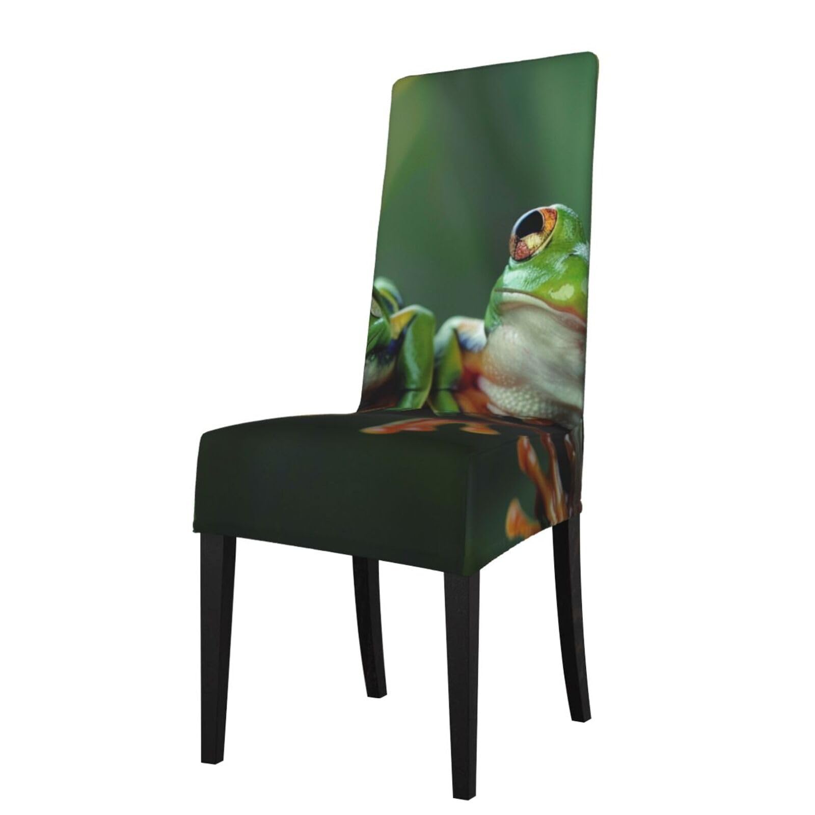WPKJU Funny Frogs Print Dining Chair Covers Removable Chair Seat Covers Decorative for Kitchen & Bar Stools