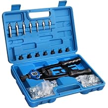 YWHWLX Double Handle Rivnut Tool Kit - 110pc with 11 SAE/Metric Mandrels | Heavy-Duty Alloy Steel Puller & Portable Case