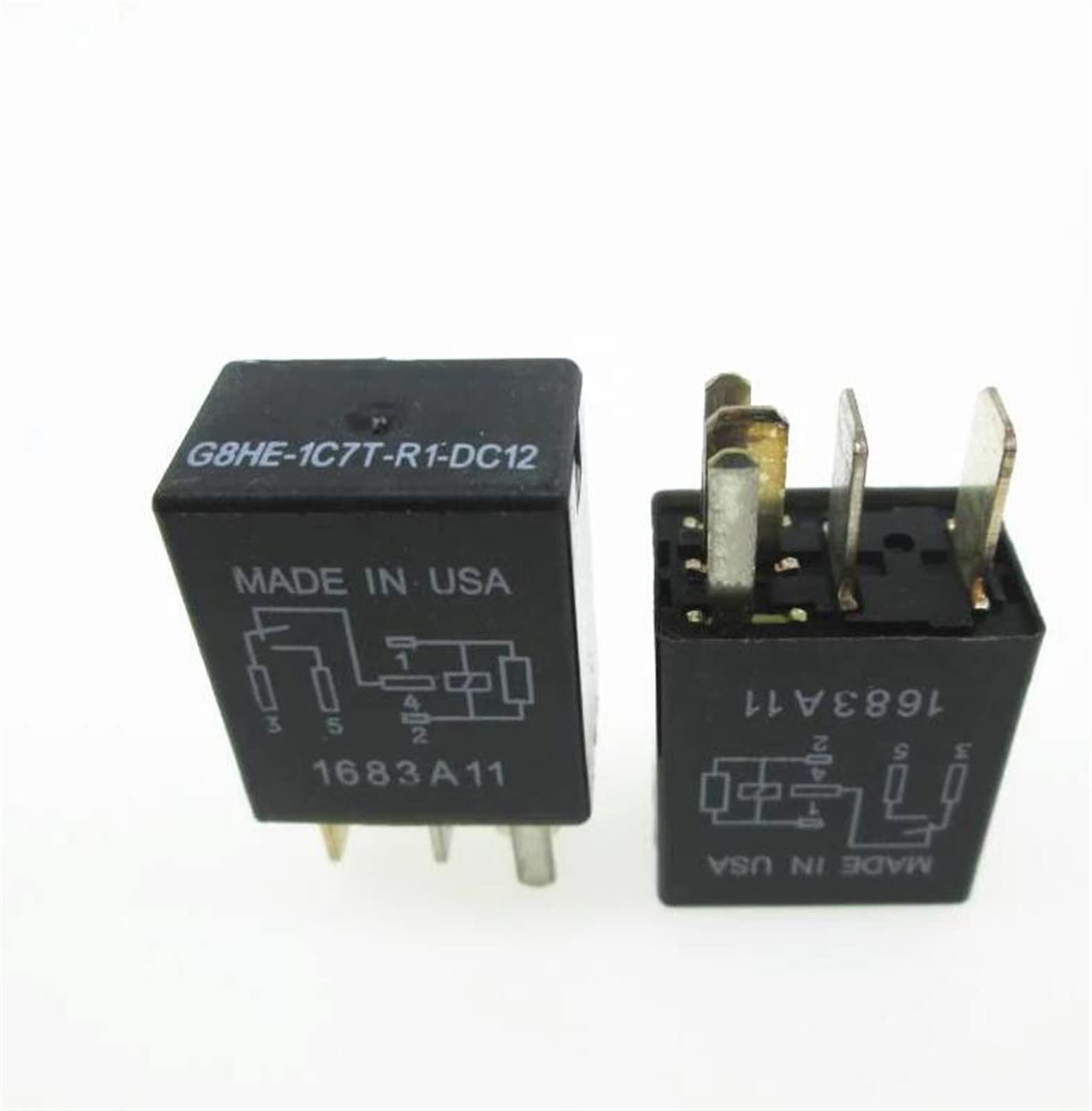 VDOQTLJT Auto car 12V Relay G8HE-1C7T-R1-DC12 G8HE-1C7T-R1-DC12V G8HE-1C7T-R1-12VDC G8HE1C7TR1DC12 DC12V 12VDC 5PIN 10PCS/LOT