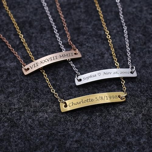 Personalized Name Bar Bracelet Engraved Coordinates & Dates Couples Jewelry Hand Crafted Stainless Steel Graduation, Sorority, Wedding Bridesmaid New Year's Eve jewelry gift idea4
