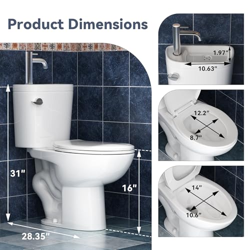 Image of SUPERFLO Elongated Toilet with Sink, Faucet Toilets (Include Faucet)