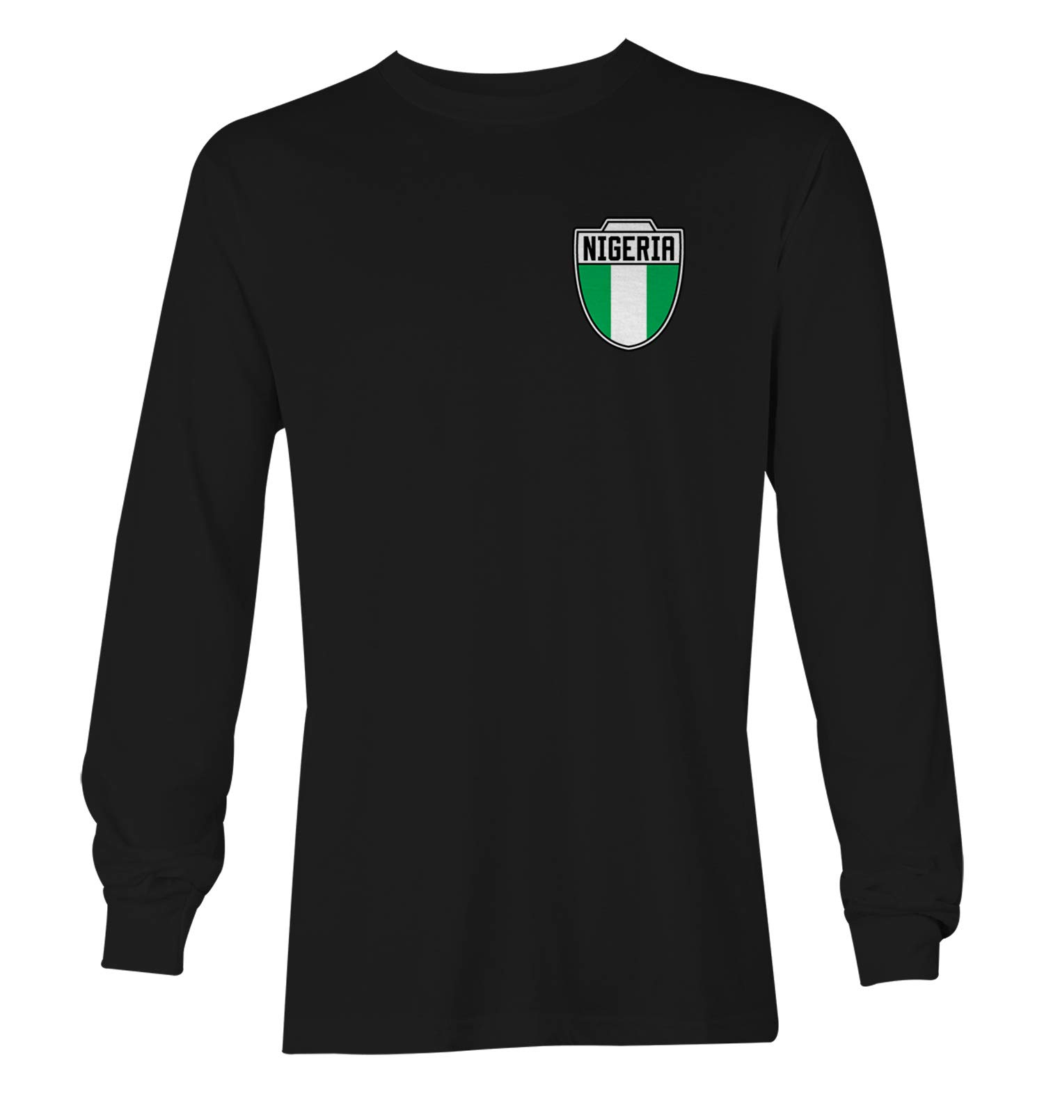 Nigeria Football Jersey - Africa National Soccer Unisex Long Sleeve Shirt (Black, Small)