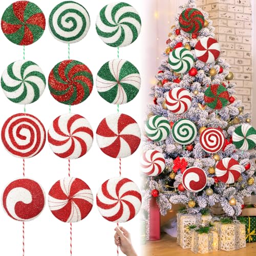 Vercraft 12 Pcs 15.75'' Large Candy Christmas Decorations Red Green