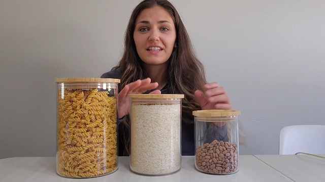 LODIKE Juego De 2 Tarros De Almacenamiento De Vidrio De 1000ml/35oz Con Tapas De Madera Natural, Contenedores Herméticos De Almacenamiento De Alimentos Para Organización De Cocina, Gran Capacidad Para