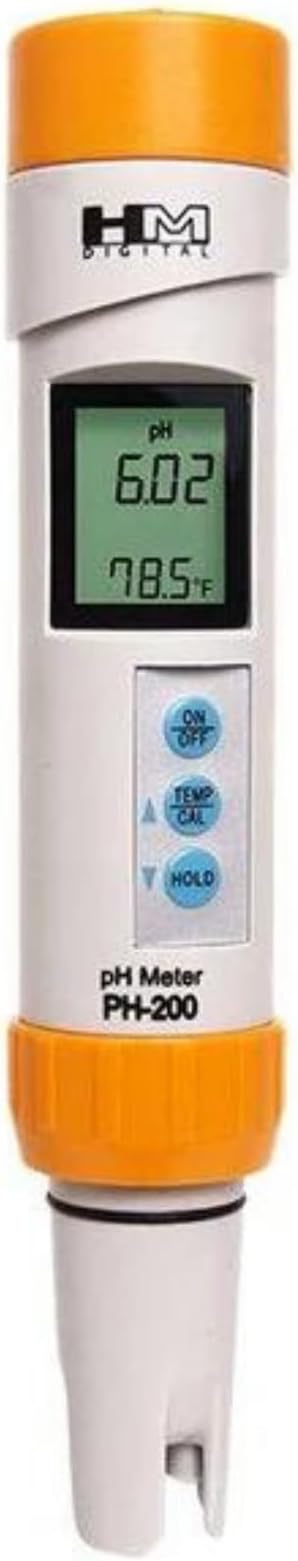 HM Digital PH-200 Waterproof pH Meter, 0-14.00 pH Range, 0.01 pH Resolution, +/- 0.02 pH Readout Accuracy