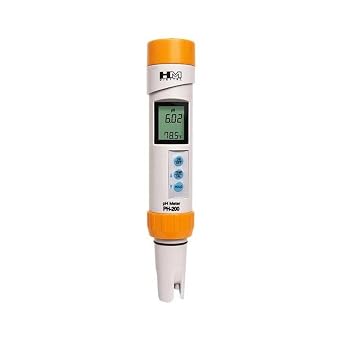 HM Digital pH Meter PH-200 Handheld Waterproof pH Thermometer, Range 0-14PH, Resolution 0.01PH, Accuracy  0.1 pH