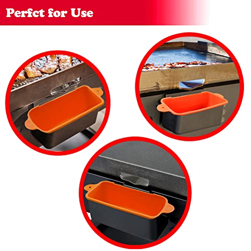 Hoomdabox 2 Pack Silicone Grease Cup Liners For Blackstone Grill, Reusable Drip Pan Liners, Grill Griddle Rear Grease Cup Grease Catcher Liner - Orange #TOP1