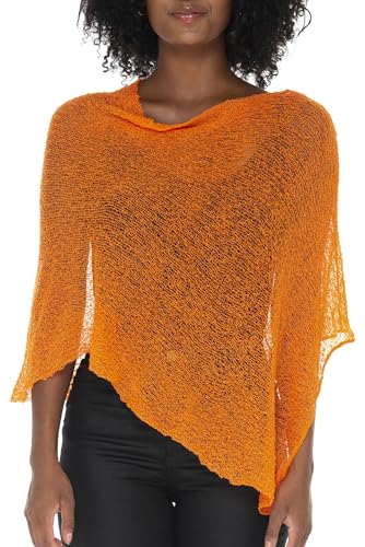Image of SHU-SHI Womens Sheer Knit Poncho Shrug Lightweight Cover Up One Size Fits Most