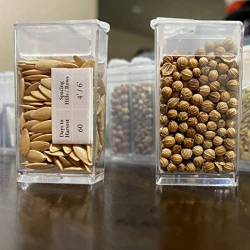 Seed Storage Box, 48 Slot Plastic Seed Storage Organizer With Label Sticker 2 Size Transparent Seed Container Multi-Purpose Reusable Storage Container For Flower Vegetable Seed, 16Pcs Big+32 Pcs Small #TOP6