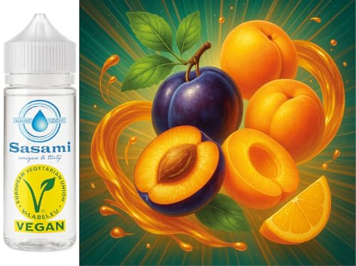 Prune-abricot arôme concentré Amber Plum Vegan Sasami 100 ml aux extraits fruités authentiques