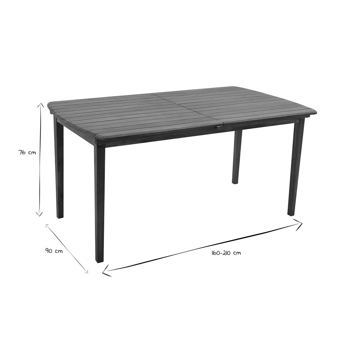 Miliboo Tavolo da giardino allungabile rettangolare in legno massiccio L160-210 cm CANOPEE