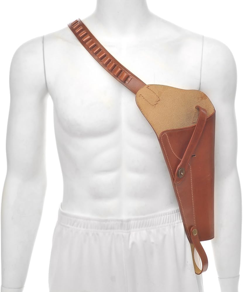 Brown Leather Shoulder Holster with Shell Loops Fits Smith & Wesson Model 629 Model 29 N Frame and Taurus Model 44 in 44 Magnum 8 3/8 Barrel