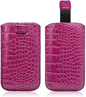 Seluxion – Carcasa con tirador, diseño croco color rosa para Nokia X