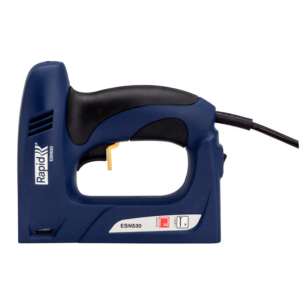 Rapid Elektrotacker ESN530 für Holz und Stoffe, Flache Front, Softgrip, für Klammern Typ 53, 6-14mm und Nägel Typ 8, 15mm