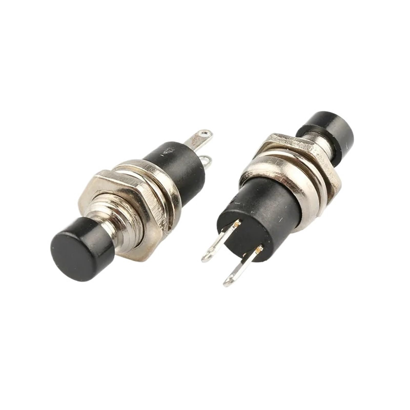 KUKEUC77Q 6pcs Small Round Button PBS-110/NO PBS-111/NC 2 Foot Self-resetting No Lock Switch 7MM Miniature Color Mixing(3,PBS-111 NC)