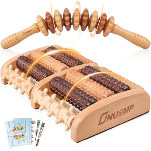 Fußmassage Holz Roller, Faszienrolle Holz mit Griff Maderotherapie Set Anti Cellulite Fußmassage Holzstab für Beine, Nacken, Körper, 2 Set, Buche Fußmassage Holz Roller, Faszienrolle Holz mit Griff Maderotherapie Set Anti Cellulite Fußmassage Holzstab für Beine, Nacken, Körper, 2 Set, Buche