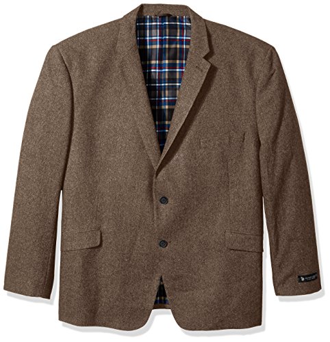 U.S. Polo Assn. Men's Big and Tall Wool Blend Sport Coat, Brown, 54 Long