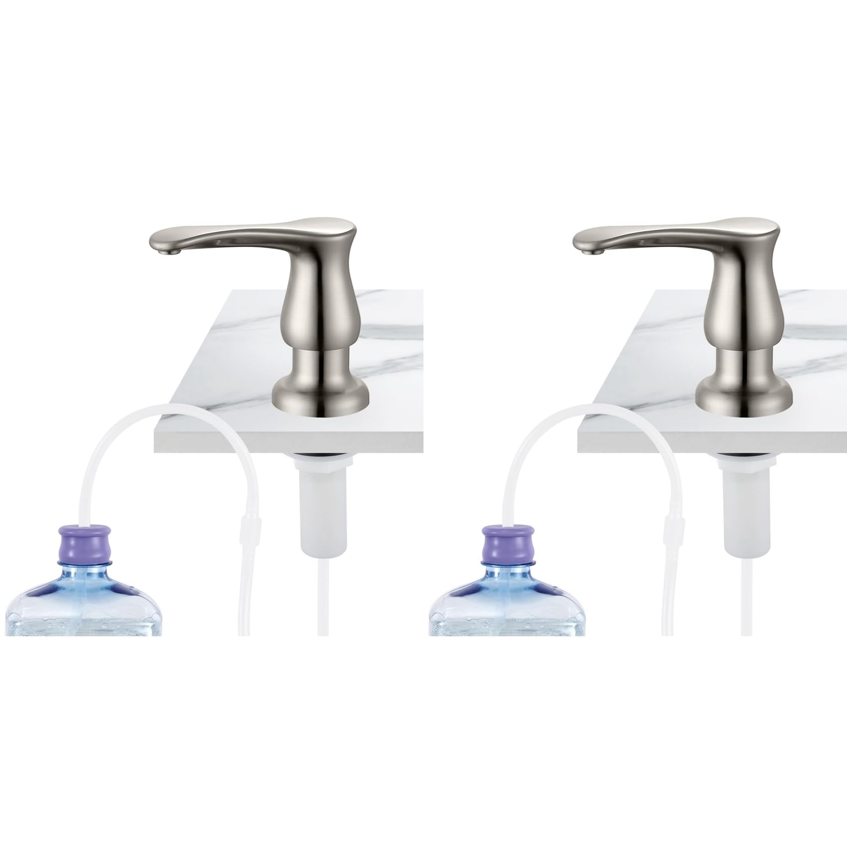Hndhbfgrt 2X Kitchen Sink Soap Dispenser Brushed,Under-Sink Soap Dispenser with Silicone Extension Tube Kit
