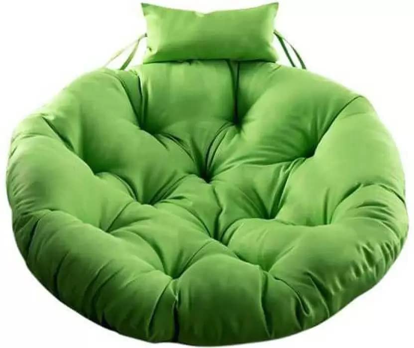 Image of KYNE Microfibre Cushion for Hanging Basket Round Shape Swing Chair Cushions for Outdoor Egg Swing Chair Garden Swing, Seat Padded Pillow Cushion (Green)