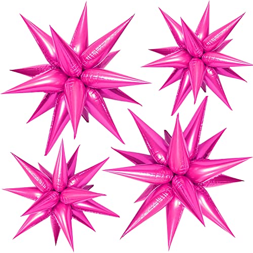 FUNTOOB Hot Pink Balloons Star Balloons Metallic Star Foil Balloo...